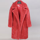 2020 fashion women's clothing Winter jackets Natural wool sheepskin Long teddy bear coat Warm real fox fur coat
