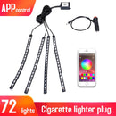 Led Car Interior Backlight With Usb Cigarette Lighter Ambient Atmosphere Mood Light Rgb Remote App Auto Foot Decorative Lamp