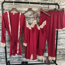 Kimono Robe Gown Women Lace Pajamas Sets Veste Polaire Suit Nightwear Bathrobe Summer Sleepwear Loose Pyjamas Pour Femme