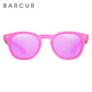 BARCUR 偏光儿童太阳镜 圆形男女童斑马木太阳镜 猫眼 UV400 眼镜 Oculos Gafas De Sol