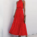 Summer Long Dress Women 2022 Polka Dot Casual Midi Dresses Black Halter Strapless Sundress Vacation Dress Clothes For Women