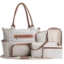 7Pcs/Set Mummy Bag Large Capacity Bag Mom Baby Multi-function Diaper Bag Nappy Tote Bag Travel Bag With Stroller Straps