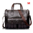 Men Leather Black Briefcase Business Handbag Messenger Bags Male Vintage Shoulder Bag Men&