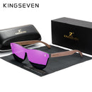 KINGSEVEN 独家设计复古男士眼镜胡桃木太阳镜 UV400 防护时尚方框太阳镜女士 5510