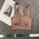无缝健身女士瑜伽服高弹力运动套装带胸垫运动文胸高腰运动紧身裤健身房
