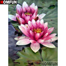 HOMFUN 全方/圆钻 5D DIY 钻石画“荷花”刺绣十字绣 5D 家居装饰礼品 A30017