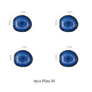 KINGLANG 1/2/4 Pcs  Nordic Ceramic Food Dish Plate Household Pottery Irregular Dish Salad Platter Dish Dinnerware