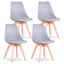 EGOONM Set of 4 Modern Dining Chair Inspired Solid Wood Plastic Padded Seat w/ Cushion Retro Style Kitchen Chair for Dining Room