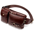 WESTAL Men Belt Bag Men's Waist Bags Genuine Leather Male Fanny Pack Leather Money Phone Pouch Bag Hip Men's Shoulder Bags 9080