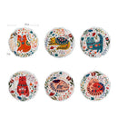 8 Inch Nordic Creative Cartoon Hand Painted Cat Plate Ceramic Tableware Under Glazed Dessert Dish Microwave Snack Steak Plate