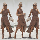 2022 Bohemian Beach Dress Women Summer Casual Sleeveless Split Floral Off Shoulder Maxi Long Boho Dress Clothing Robe Female
