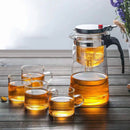 Tea Pots Heat Resistant Glass Tea Pot Tea Infuser Chinese Kung Fu Tea Set Kettle Coffee Glass Maker Convenient Office Tea Sets