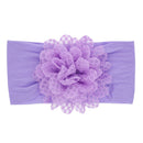 Nishine Soft Stretch Satin Rose Flower Baby Headband Newborn Knot Wide Nylon Headwraps Turban Girls Headwear Kids Photo Props