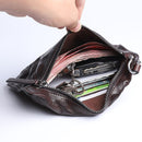 Original retro genuine leather men's long zipper clutch bag fashion natural high quality first layer cowhide teens phone wallet