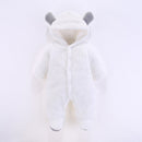 PatPat New Winter Warm Cotton Casual Newborn Cute Bear Design winter Hooded Jumpsuit Bag Foot Romper For Baby Boy Baby Girl