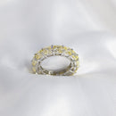 OEVAS 100% 925 Sterling Silver Sparkling 1 Row Full 5*5mm High Carbon Diamond Finger Rings For Women Wedding Party Fine Jewelry