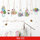 24 styles Plants Series Wall Stickers for Living room Bedroom Green Leaves Removable Wall Decals Vinyl DIY Eco-friendly Murals