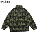Una Reta M-XXL Winter Men Coat New Casual Lamb Wool Parka Coat Streetwear Loose Men Clothing Grain Fleece Men&