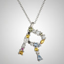 ANDYWEN 925 Sterling Silver 26 Letters Gold Initial  A B Pendant Necklace Thin Long Chain Adjustable Mini P G CZ Jewelry