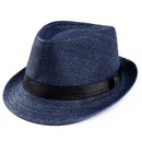 Unisex Sunhat Women Men Fashion Summer Casual Trendy Beach Sun Straw Jazz Band Hat Cowboy Fedora Hat Gangster Cap