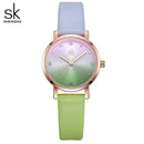 Shengke Creative Color Leather Watches Women Ladies Quartz Watch Relogio Feminino SK Women Wrist Watch Montre Femme
