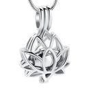 Stainless Steel Lotus Flower Keepsake Pendant For Women Mini Cremation Urn Jewelry Memorial Jewelry Ashes Locket 2 Colors