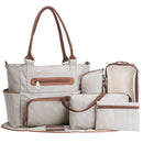 7Pcs/Set Mummy Bag Large Capacity Bag Mom Baby Multi-function Diaper Bag Nappy Tote Bag Travel Bag With Stroller Straps