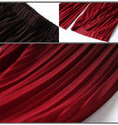 Female Summer Ice Silk Gradient Color Wide Leg Pants Pleated Nine Points Large Size High Waist Drape Skirt Straight Beach Pants