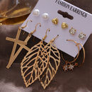 2020 Vintage Women Drop Earrings Set Bohemia Acrylic Tassel Pearl Alloy Long Pendant Earrings Geometric Jewelry Party Gift