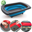 Fruit Vegetable Collapsible Colander Eco-friendly Foldable Kitchen Strainer Folding Drain Baskets With Retractable Handles