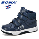 BONA New Designer Autumn Winter Kids Shoes Classic Children Boots Girls Snow boots PU Leather Boots Flats Sneakers Trendy