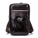 WESTAL Small Men's Bag Genuine Leather Flap Phone Belt Pouch Men's Shoulder Bags Men Leather Crossbody Bags Over The Shoulder