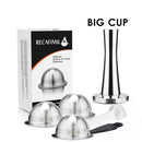 ICafilas意式浓缩咖啡胶囊 Nespresso Vertuoline & Vertuo不锈钢（G2）可再填充胶囊可重复使用过滤器