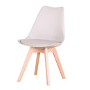 EGOONM Set of 4 Modern Dining Chair Inspired Solid Wood Plastic Padded Seat w/ Cushion Retro Style Kitchen Chair for Dining Room