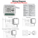 GIRIER Tuya ZigBee 3.0 Smart Light Switch Module No Neutral Wire Required Works with Alexa Google Home Support 2 Way Control