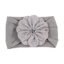 Nishine Soft Stretch Satin Rose Flower Baby Headband Newborn Knot Wide Nylon Headwraps Turban Girls Headwear Kids Photo Props