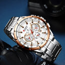 CURREN Sport Watches Men‘s Luxury Brand Quartz Clock Stainless Steel Chronograph Big Dial Wristwatch with Date Relogio Masculino