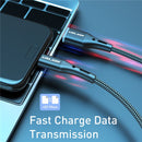 USLION 3A 3m USB Type C Cable For Xiaomi Redmi Note 10 Fast Phone Charging Wire USB C Cable For Huawei P40 Mate 30Type C Charger