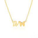 Butterfly Initial Necklace For Women Stainless Steel Gold Chain A-Z Letter Necklace Pendant Bijoux Femme 2020 Boho Jewelry Gift