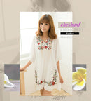 Summer Women Mexican Embroidered Floral Peasant Blouse Vintage Ethnic Tunic Boho Hippie Clothes Tops Blusa Feminina