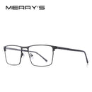 MERRYS DESIGN 男士钛合金眼镜框商务风格男款方形超轻眼部近视处方眼镜 S2057