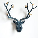 Resin 3d Big Deer Head Wall Decor for Home Satue Decoration Accessories Abstract Sculpture Modern Animal Head wall Decoration