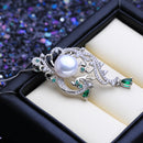 FENASY 925 Sterling Silver Luxury Phoenix Pendant Necklace Emerald Bohemian Party Natural Freshwater Pearl Necklaces For Women