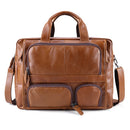 JOYIR Genuine Leather Men's Briefcase Business Bag Laptop 17"Large Capacity Travel Messenger Bag Men Shoulder Bag for Documents