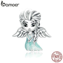 bamoer 925 Sterling Silver Snow Fairy Charm for Original Silver Plated platinum Bracelet Fine Jewelry DIY Bangle Beads SCC1652