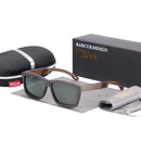 BARCUR Square Sunglasses Bamboo Women Brown Wood Sun glasses Men Polarized Vintage oculos de sol lunette de soleil femme