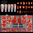 21 Grids Crystals Diamonds Nail Rhinestones Set 3100pcs FlatBack Rhinestones Kit Sparkling Nail Art With 1 Pen For Decorations