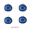 KINGLANG 1/2/4 Pcs  Nordic Ceramic Food Dish Plate Household Pottery Irregular Dish Salad Platter Dish Dinnerware