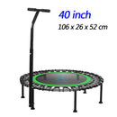 40" Fitness trampoline Silent Mini with Adjustable Handle length Adults Kids indoor GYM Bungee Rebounder Jump Trainer Workout