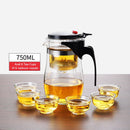 Tea Pots Heat Resistant Glass Tea Pot Tea Infuser Chinese Kung Fu Tea Set Kettle Coffee Glass Maker Convenient Office Tea Sets